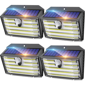 CLAONER solar lights outdoor front view, four-pack for wide-area illumination