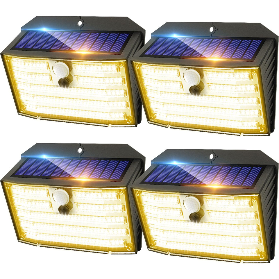 CLAONER solar lights 4-pack for wireless accent lighting around yard and deck