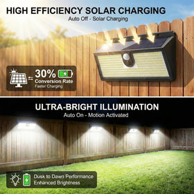 CLAONER Solar Lights Outdoor PIR sensor in action detecting motion up to 26 feet