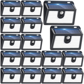 CLAONER solar motion light on front porch provides bright security lighting.
