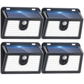 CLAONER solar motion-sensor light front view shows 800LM brightness for yard security.