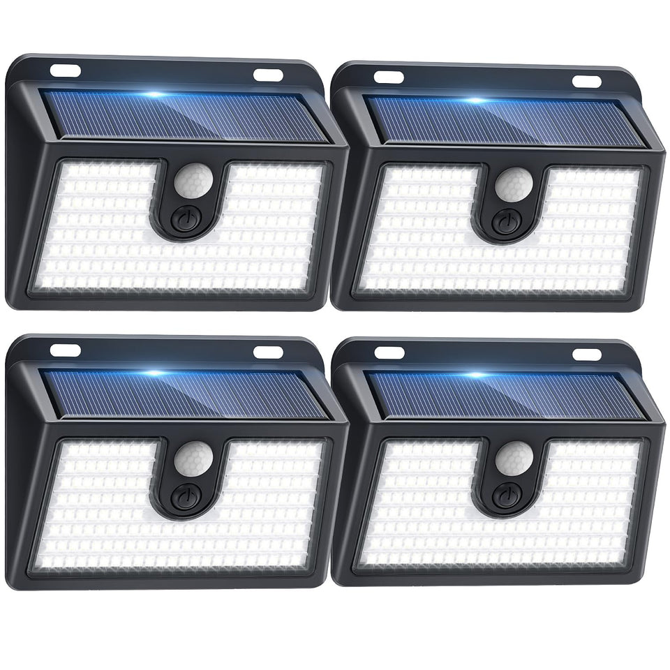 CLAONER solar motion-sensor light front view shows 800LM brightness for yard security.