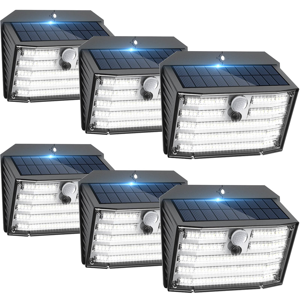 CLAONER solar motion lights outdoor front view provides bright entryway security.