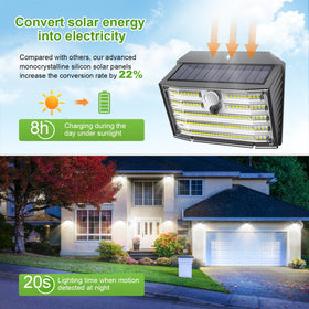 CLAONER solar motion lights outdoor night glow enhances yard ambience.