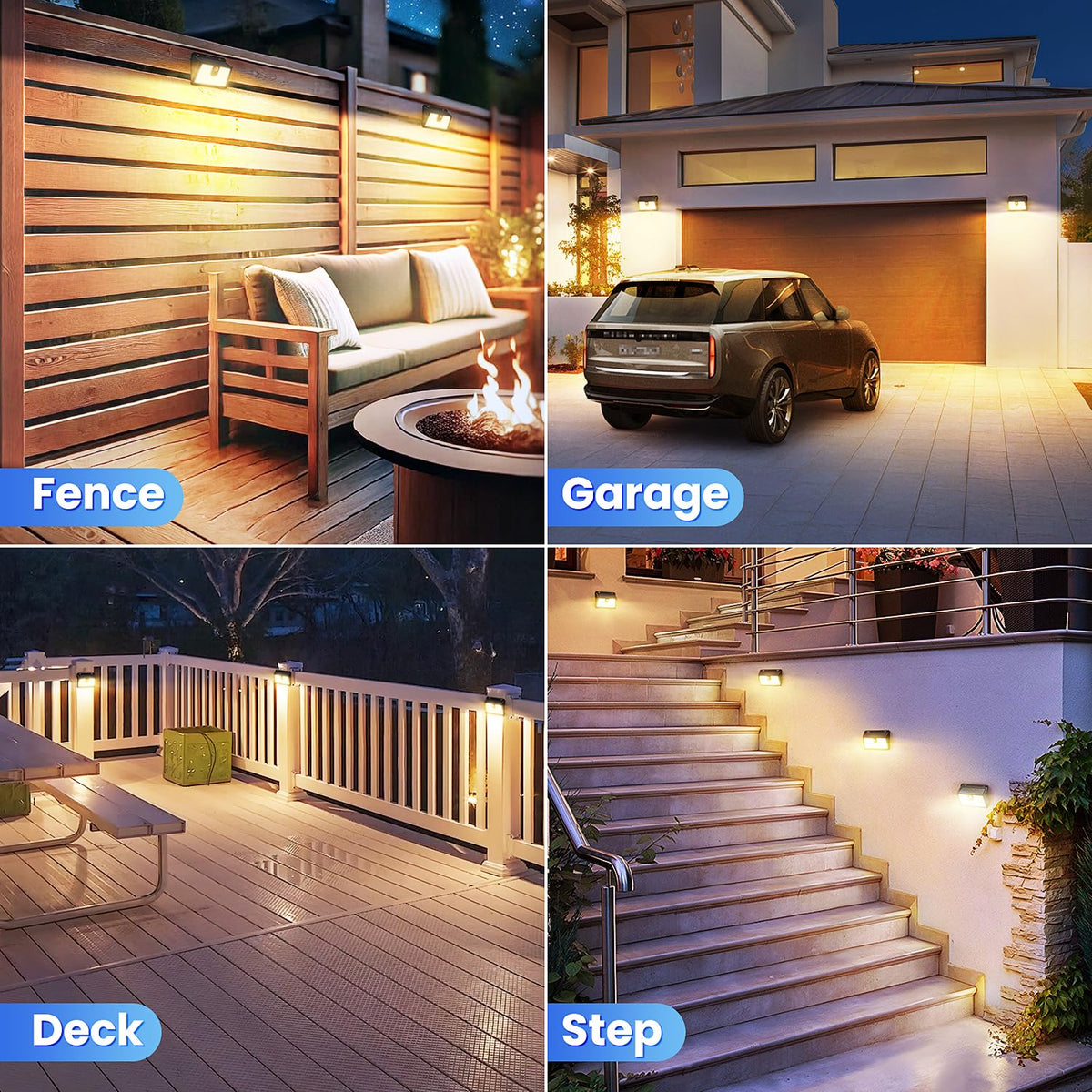 CLAONER lights detect motion to brighten entryways and fences instantly.