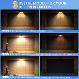 CLAONER wall-mountable lights are quick to install on porches and fences.