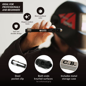 Clarke Brothers comfortable non-slip grip enhances control during welds.