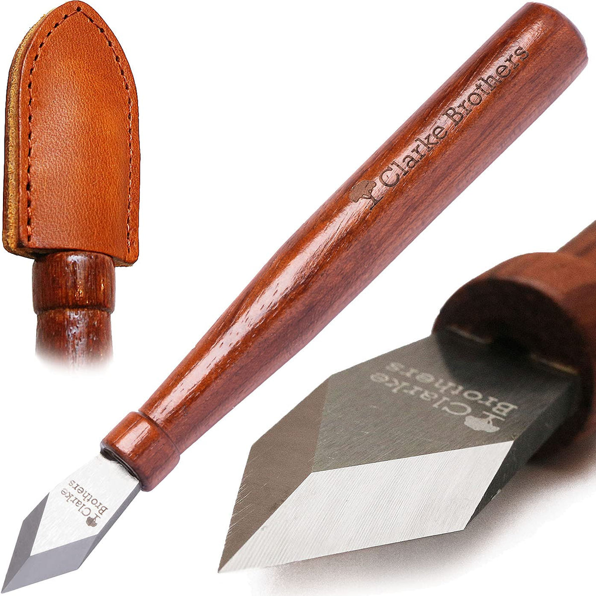 Clarke Brothers marking knife blade closeup for precise scribing.