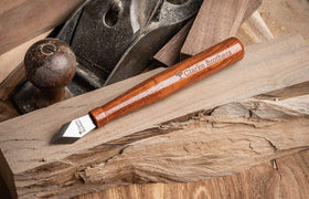 Clarke Brothers marking knife carbon steel blade ready for hardwoods.