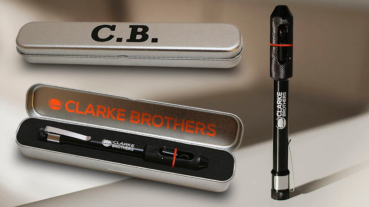 Clarke Brothers welding tool with pocket clip for easy access.