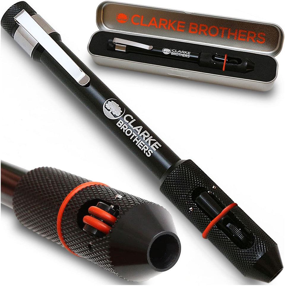 Clarke Brothers Tig welding pen holder with secure grip for precise wire control.