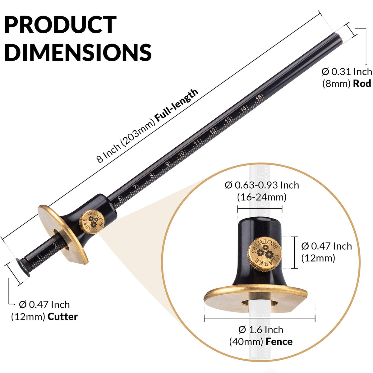 Clarke Brothers wheel marking gauge metal alloy construction for durability