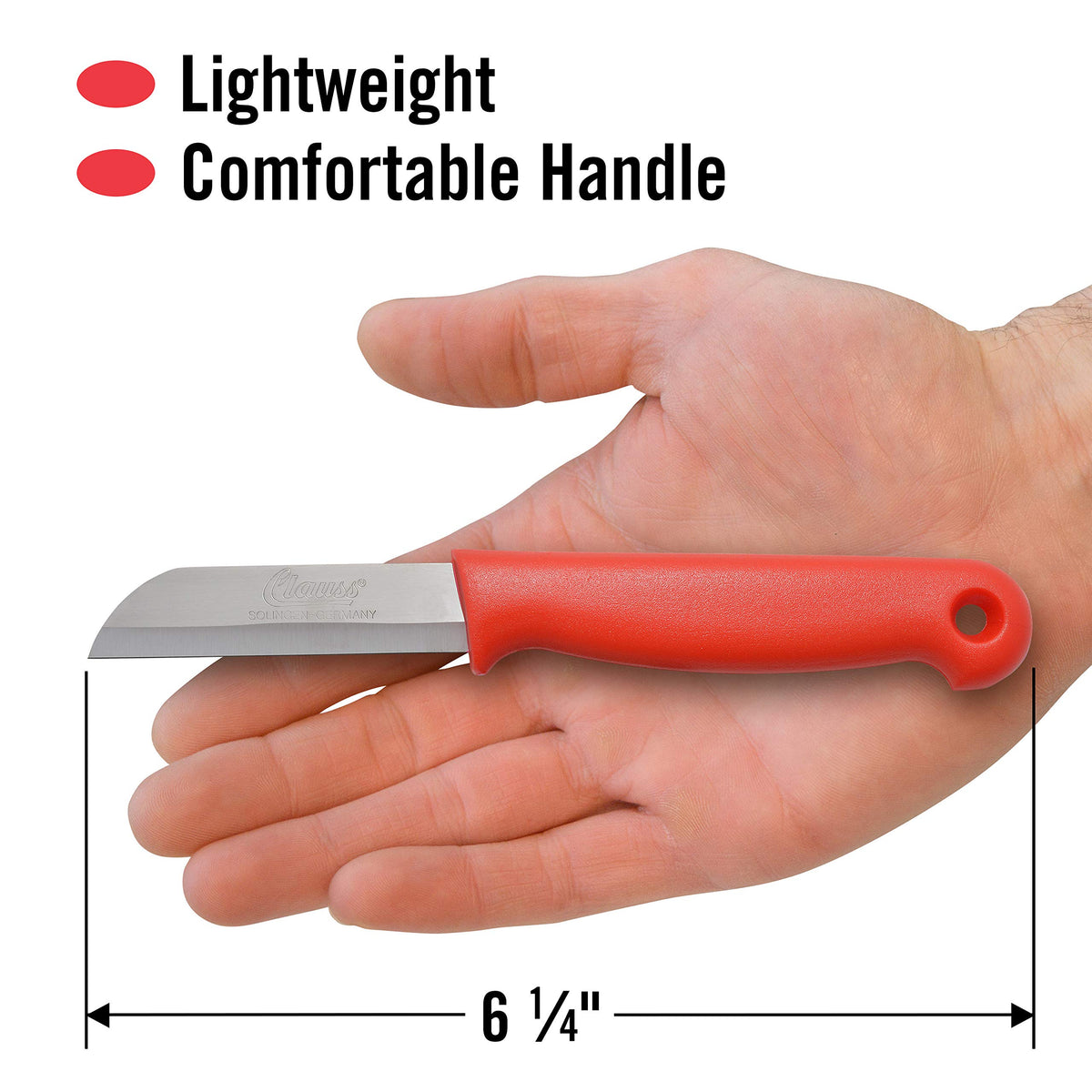 Clauss straight knife blade closeup: stainless durability for everyday floral tasks