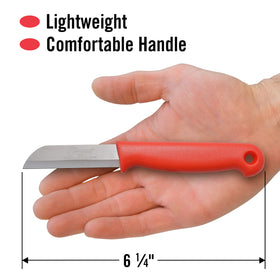 Clauss straight knife blade closeup: stainless durability for everyday floral tasks