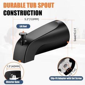 Claywie corrosion-resistant tub spout for long-term durability.