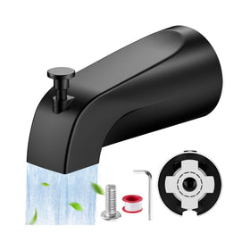 Claywie universal tub spout with diverter for secure slip-fit connection.