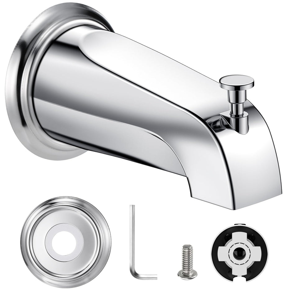 Claywie universal tub spout with diverter ready for secure slip-fit installation