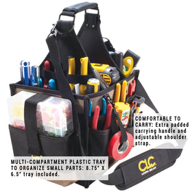 CLC 1528 box-shaped design prevents tipping and secures small parts.