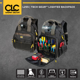 CLC L255 dual-compartment design keeps tools and parts separated for faster work.