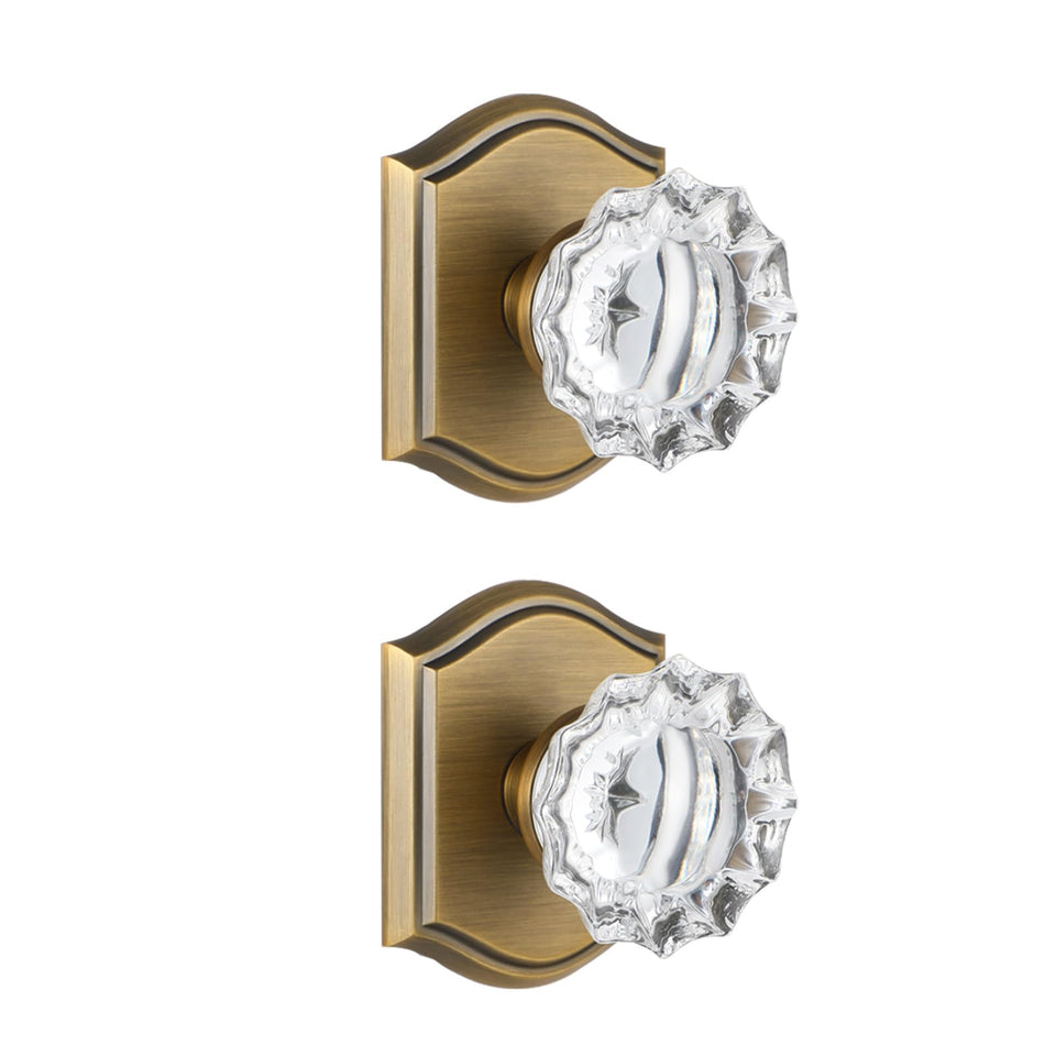 CLCTK crystal glass dummy knob close-up adds vintage charm to interior doors.