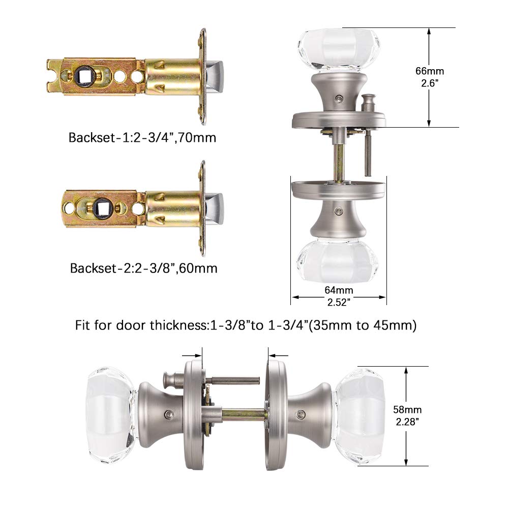 Satin nickel finish on CLCTK knob adds subtle sparkle and durability