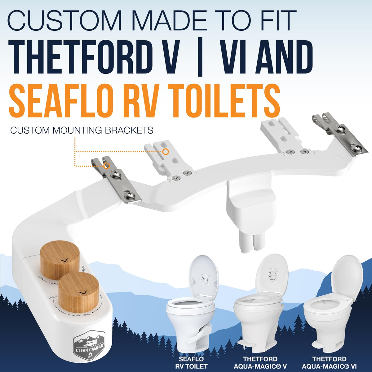 Clean Camper bidet rear spray delivers thorough cleansing on Thetford V/VI
