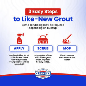 Clean-eez Grout-eez cleaning showcase on ceramic tile