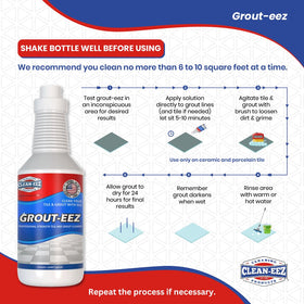 Storage setup for Clean-eez Grout-eez cleaning supplies