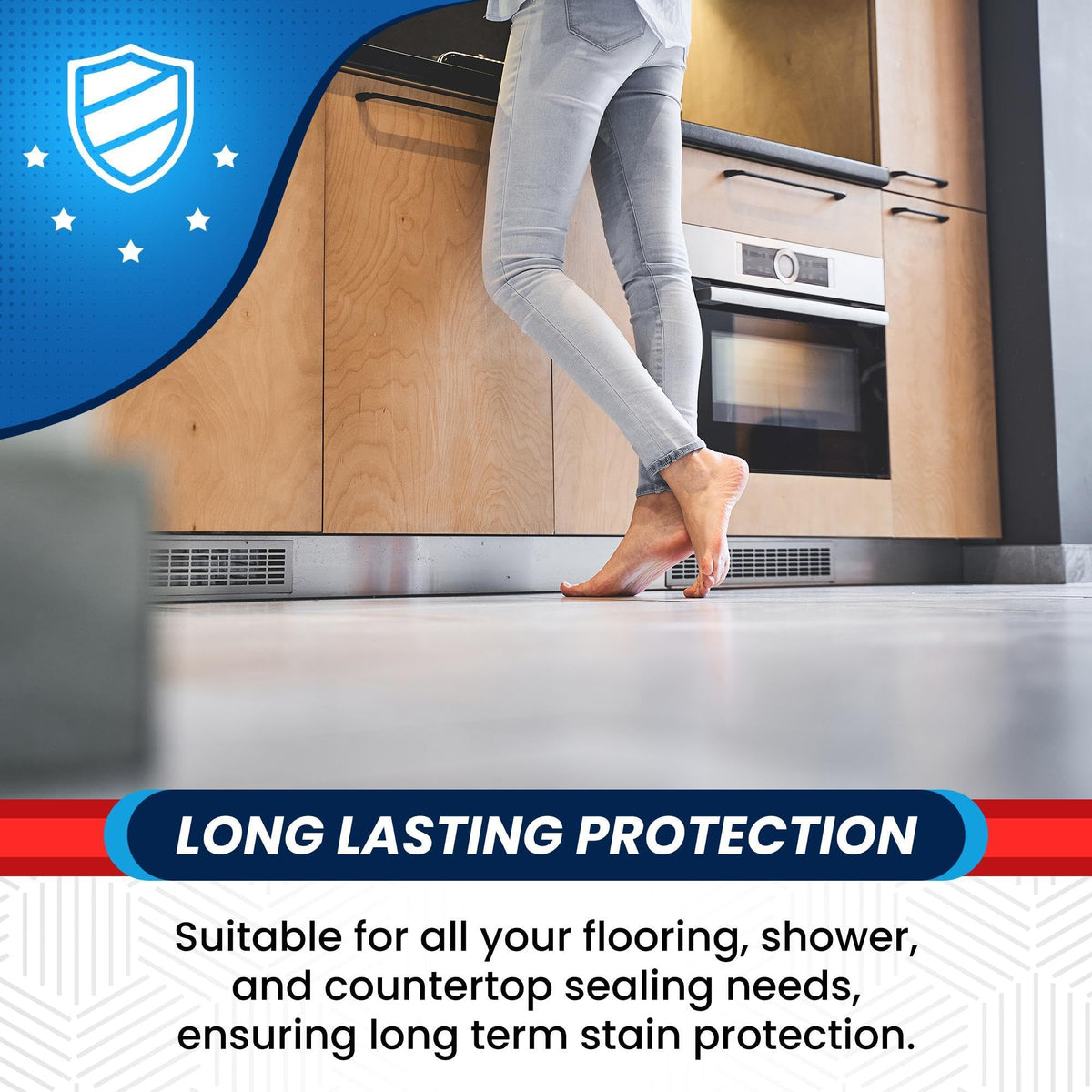 Clean-eez Grout Sealer dwell time showing five-minute rest.