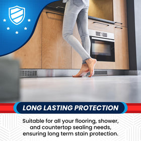 Clean-eez Grout Sealer dwell time showing five-minute rest.