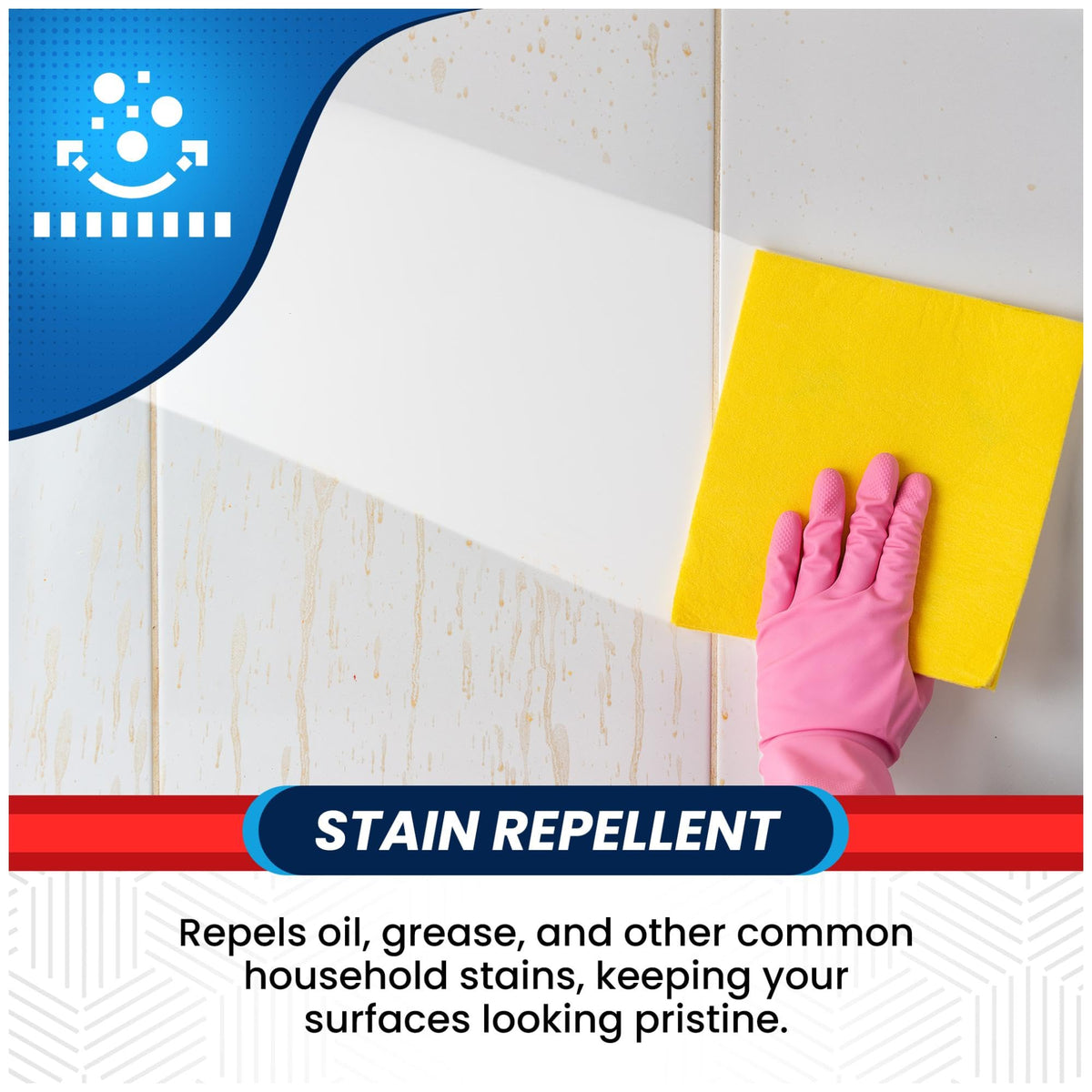 Clean-eez Grout Sealer forms water and oil barrier on tile.