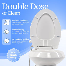 CLEAR REAR adjustable water spray dial for customizable cleansing pressure