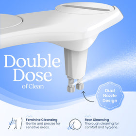 CLEAR REAR adjustable water spray lets you customize cleansing intensity.