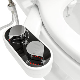 CLEAR REAR under-seat bidet attachment with slim design for an easy bathroom upgrade.