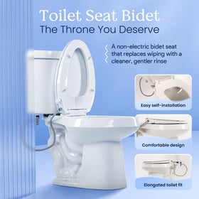 CLEAR REAR bidet seat side view showing compact, non-electric installation for apartments