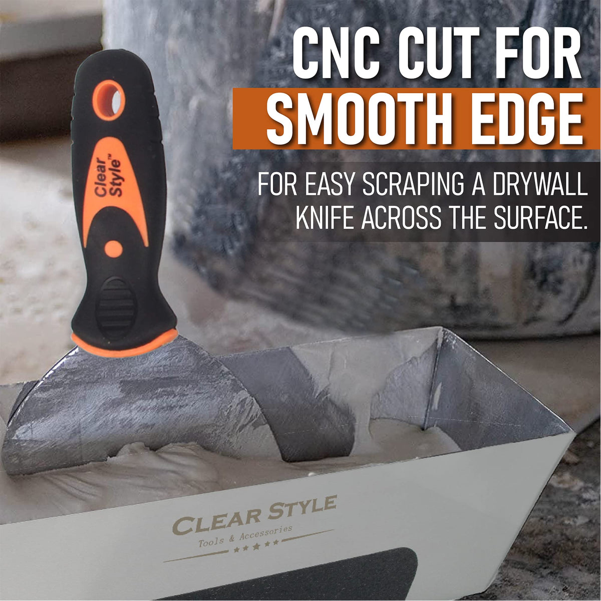 TPU anti-slip grip on ClearStyle mud pan for secure handling during use
