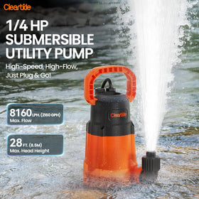 Cleartide 8160 LPH flow graphic illustrating high capacity pumping
