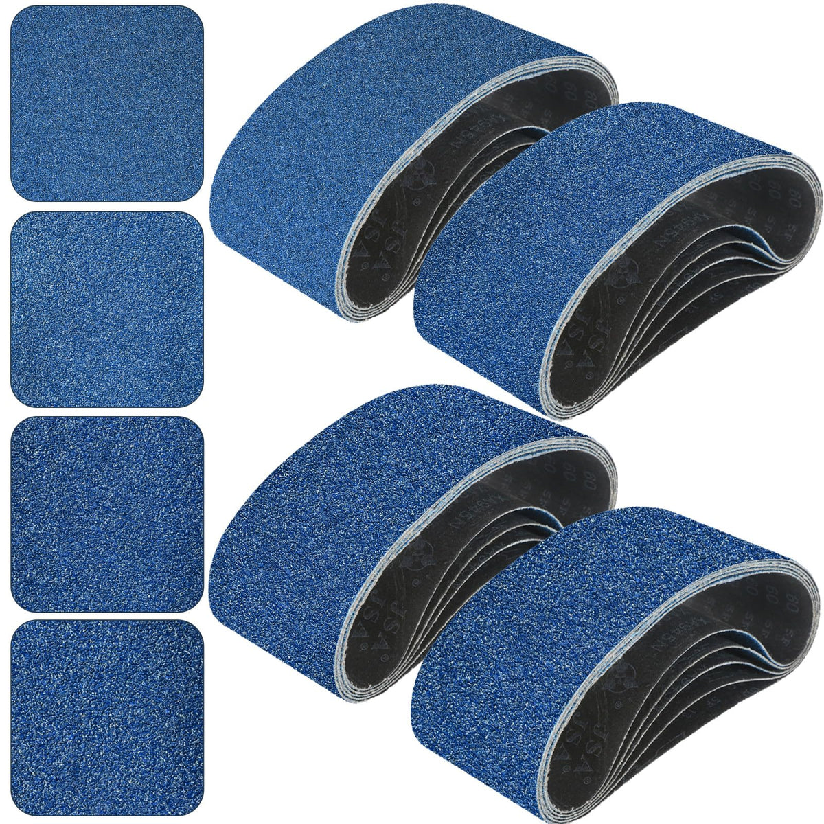 Clebay 3x18 sanding belts front view versatile set for tasks