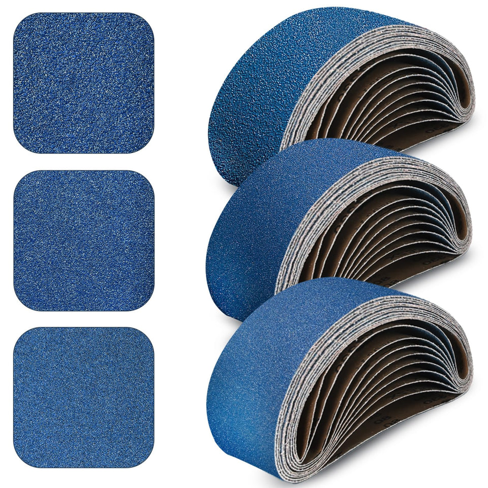 Clebay 3x21 sanding belt 80 grit for fast wood smoothing