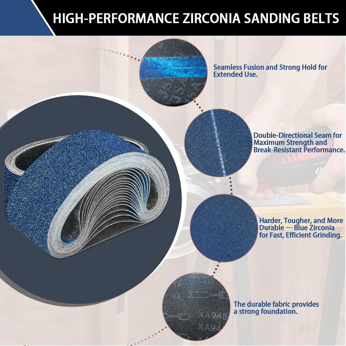 Clebay 3x21 belt with pro-grade seam strength for smooth operation