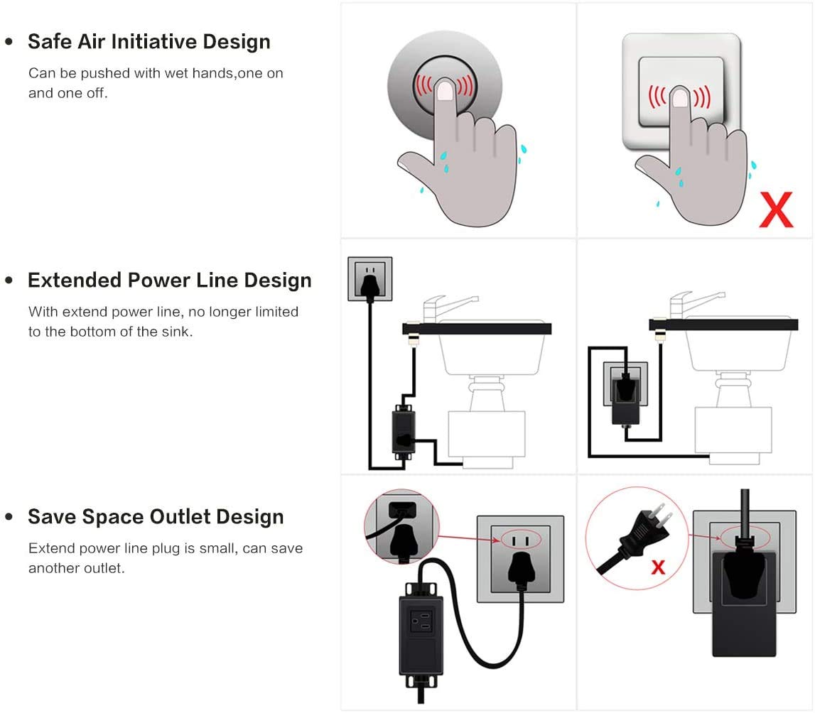 CLEESINK air switch compatibility with disposals up to 2 HP