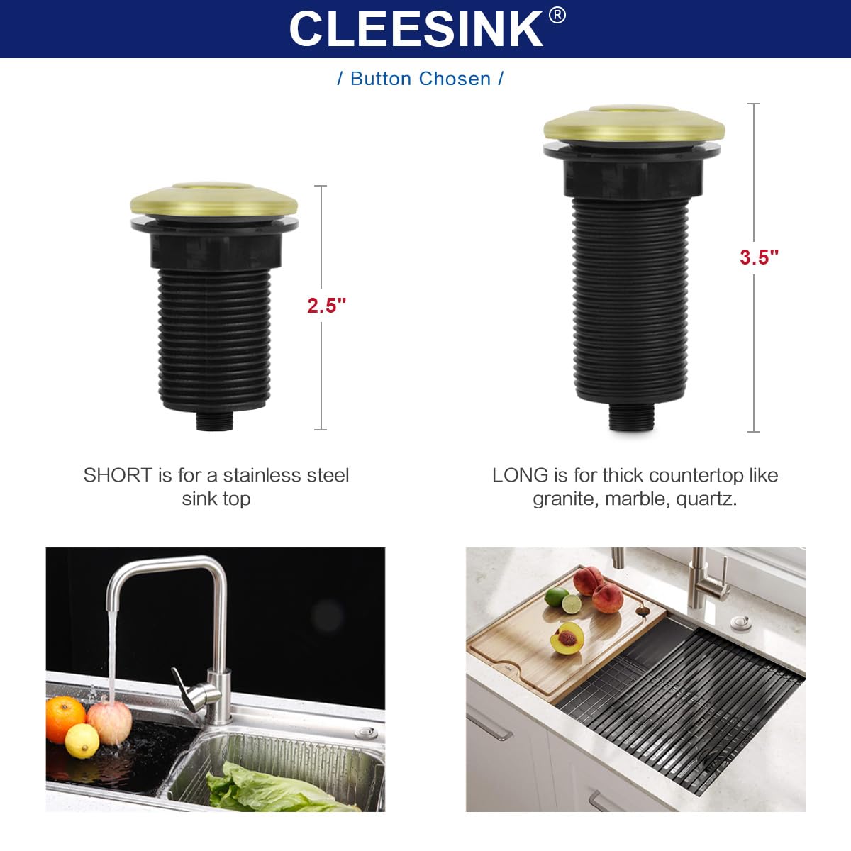 CLEESINK compatible with 2HP disposals including Waste King and Moen