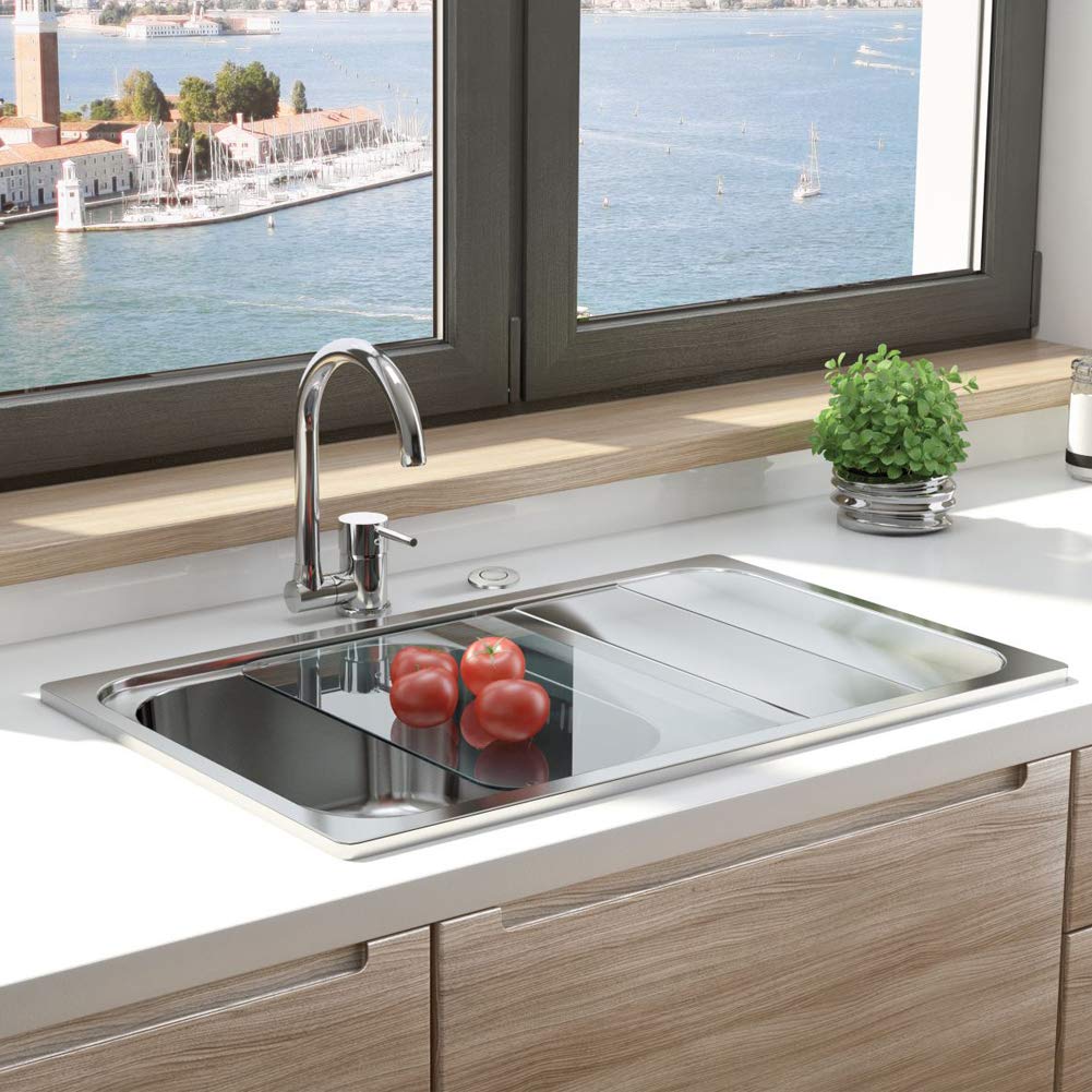 CLEESINK short-button for stainless steel sink tops, easy reach