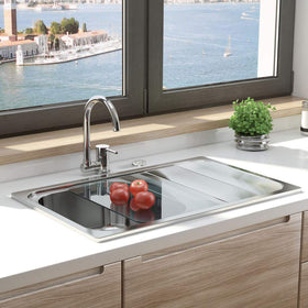 CLEESINK short-button for stainless steel sink tops, easy reach