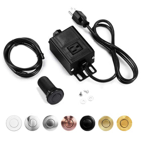 CLEESINK sink top air switch long 3.5in black kit front view for easy disposal control