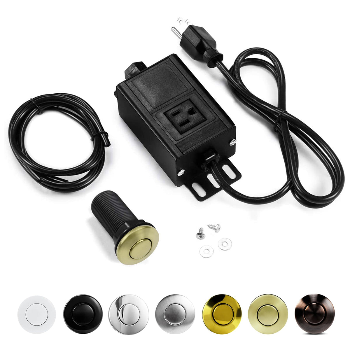 CLEESINK long button in brushed gold for thick countertops and disposal control
