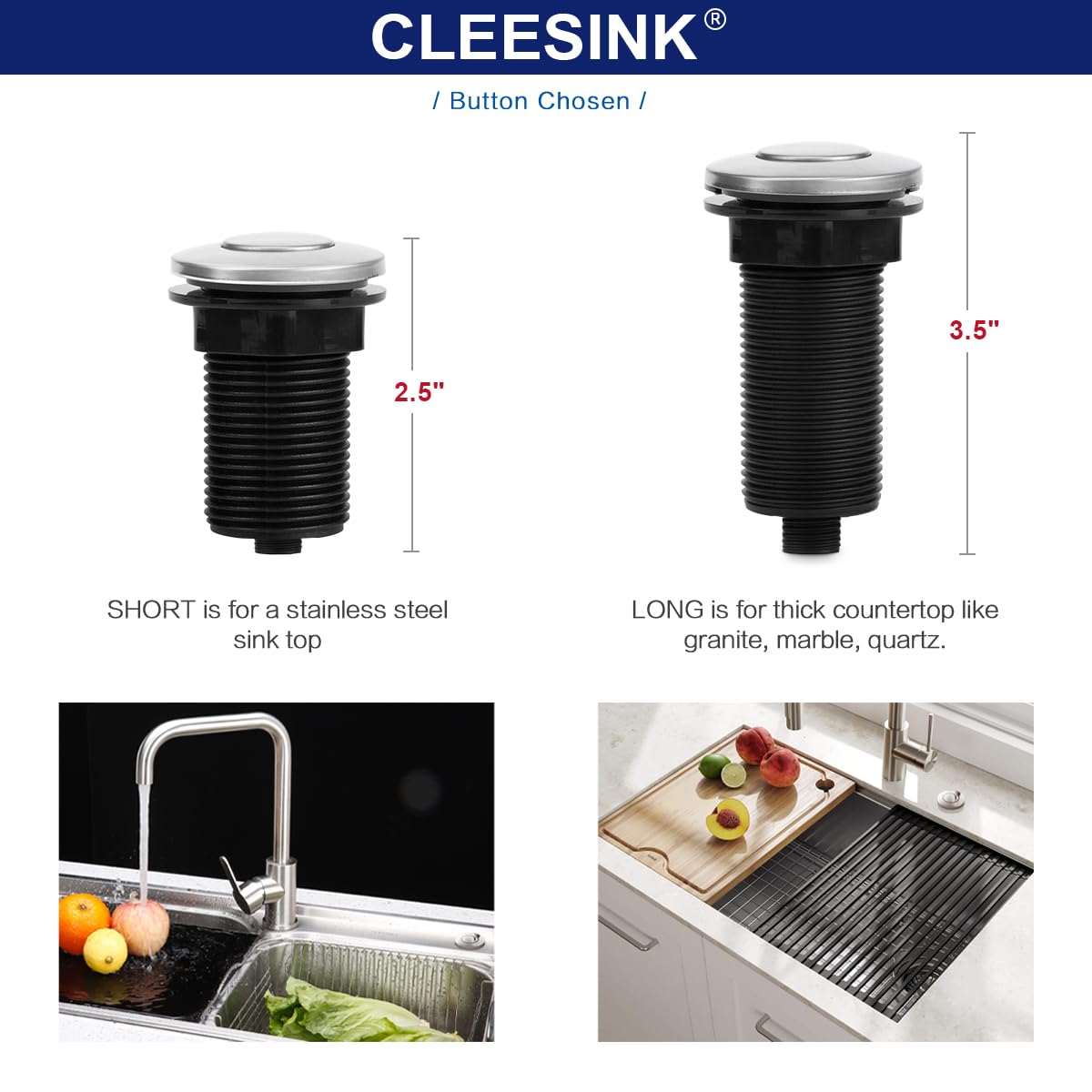 CLEESINK installation hole detail demonstrates a precise cut