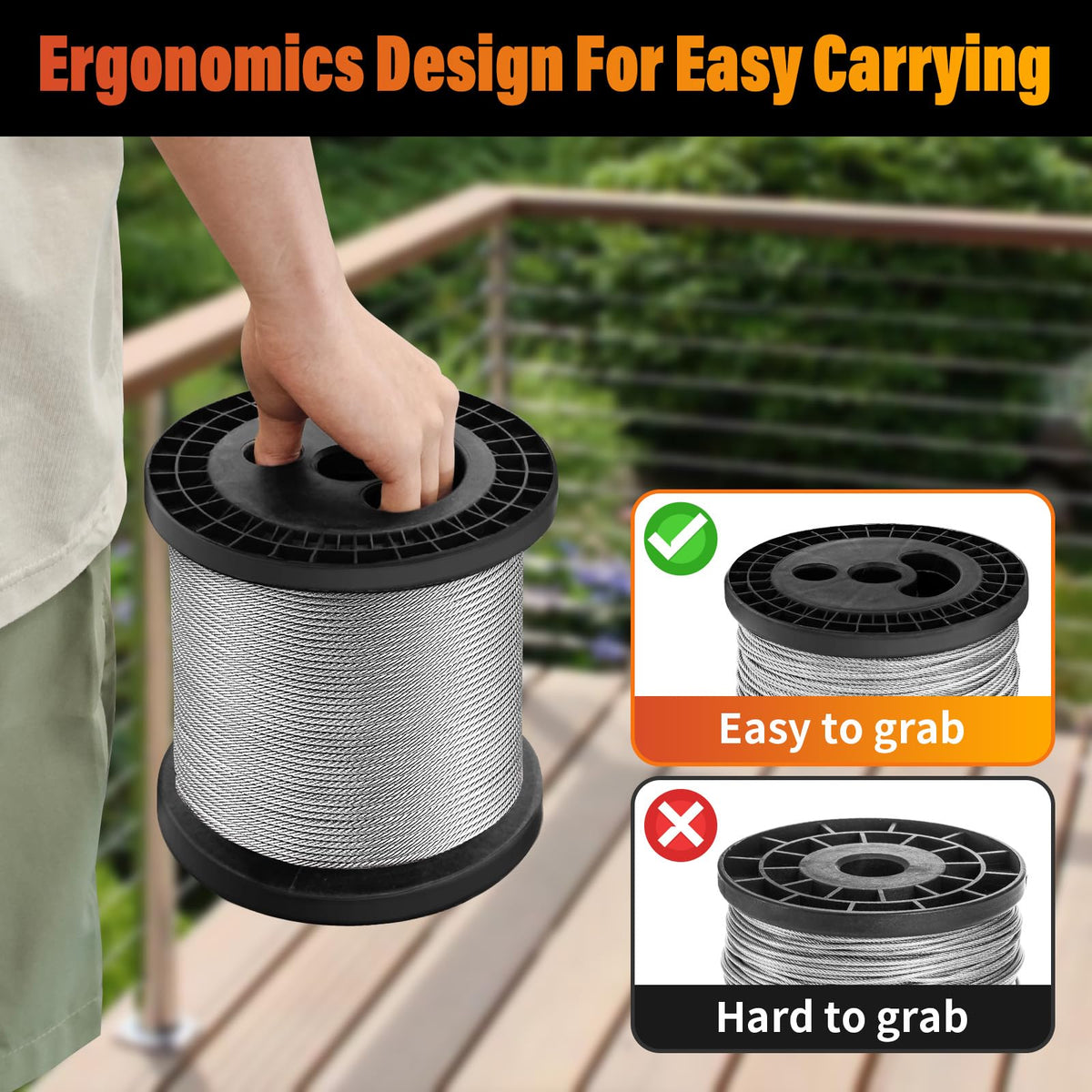 CELYND zip line use stainless cable suitable for outdoor recreation and projects.