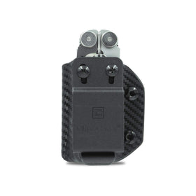 Clip & Carry Kydex sheath with adjustable retention screws for a perfect fit.