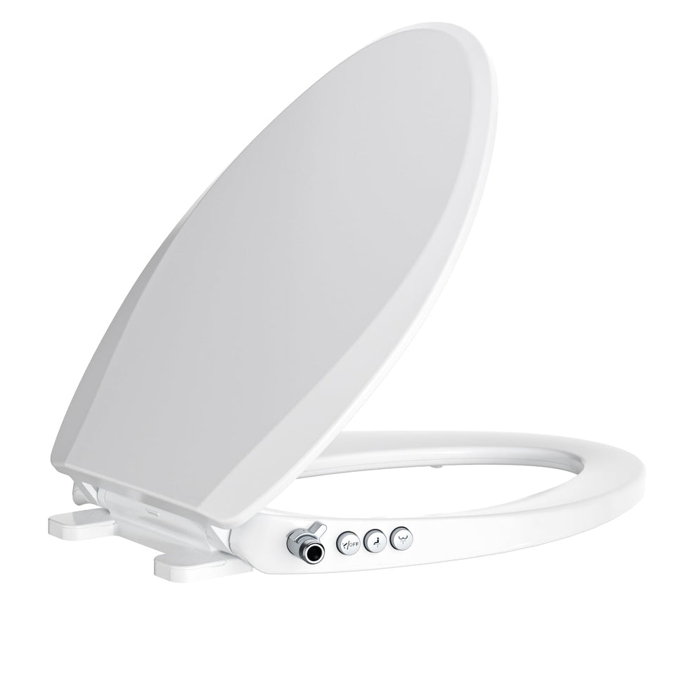 Clirass bidet seat with soft-close elongated lid for quiet daily use